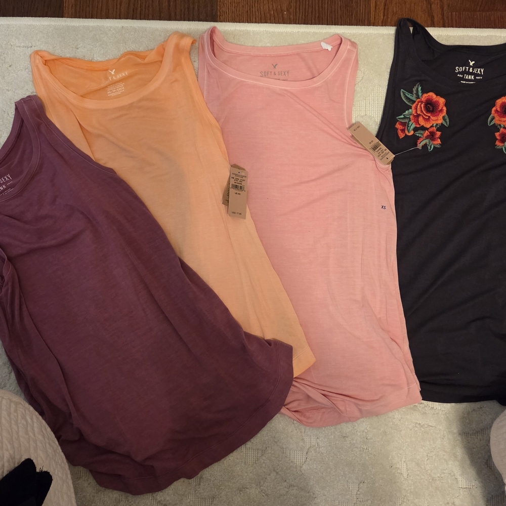 American Eagle Outfitters Tank Tops - Pink, Orange, Purple, Black